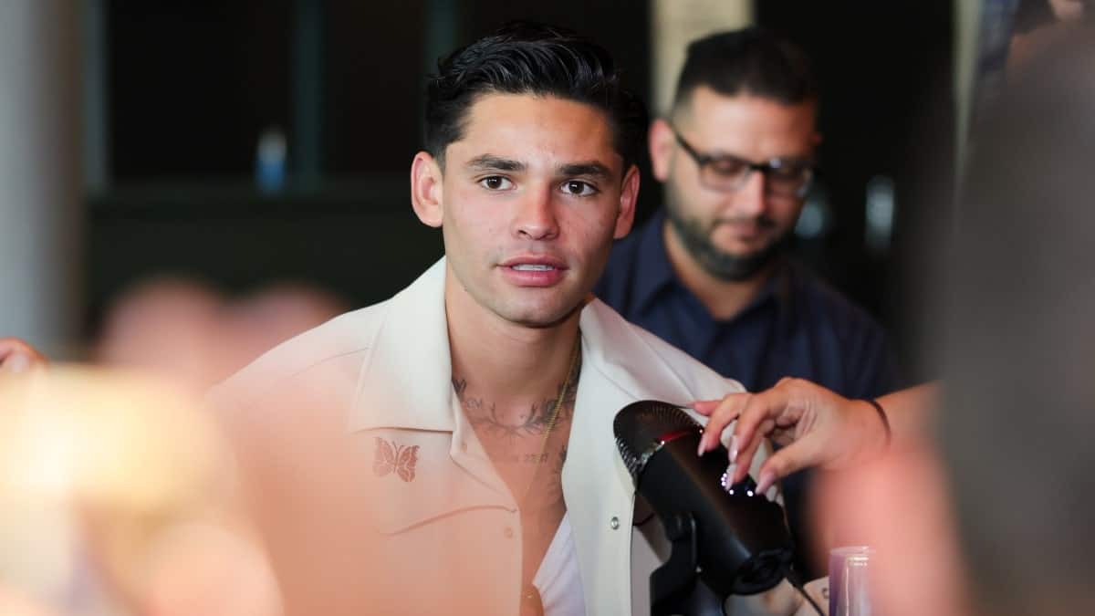 Ryan Garcia speaks to media