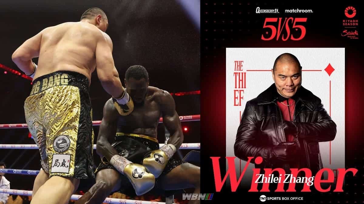 Zhilei Zhang knocks Deontay Wilder out